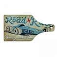 thumbnail image 1 of Cars Cutting Board, New York Racing Club Race Car from Twenties Road Race Team Retro Cool Design, Decorative Tempered Glass Cutting and Serving Board, Wine Bottle Shape, Aqua Sand Brown, by Ambesonne, 1 of 1