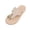Beige, variant on Womens Casual Toe Post Slide Flip Flops T Strap Metallic Buckle Braided Thick Sole Cushioned Non Slip Flat