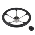 thumbnail image 2 of Five Spoke Steering Wheel,15.5in Boat Steering Wheel Ship Accessory Steering Wheelwith Foam Grip Optimized for Excellence, 2 of 8