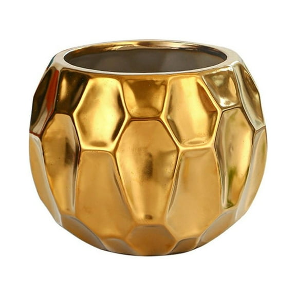 JZROCKER Ceramic Flower Garden Planter Geometric Indoor Plant Containers Plating Vase for All House Plant Flowers Decoration
