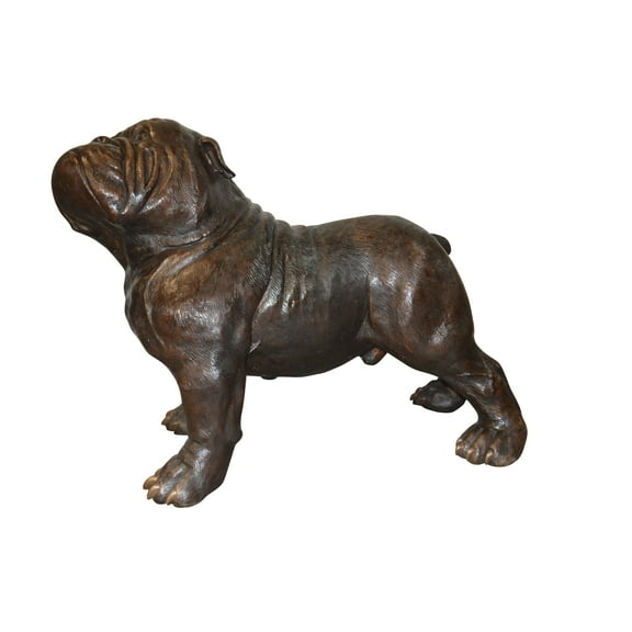 Bulldog Giant Bronze Statue -  Size: 62"L x 26"W x 44"H.