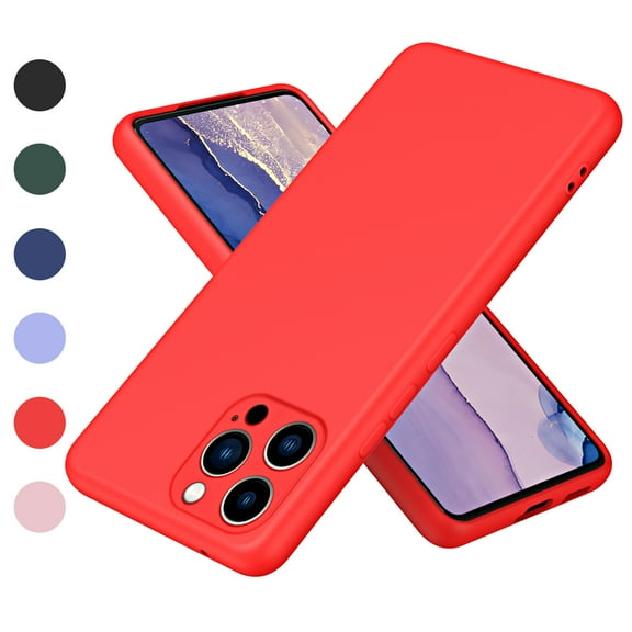 Nalacover Slim Case for iPhone 12 Pro Max,Full Body Protection Shockproof Stylish Liquid Smooth TPU Silicone Rubber Anti-drop Wear-resitant Camera Raised Lips Soft Back Phone Cover.Red