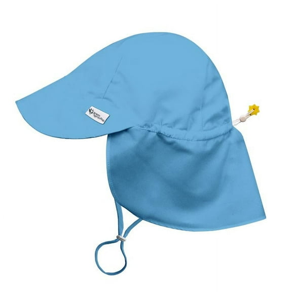 green sprouts UPF50 Eco Flap Hat-Light Blue-0-6mo