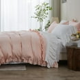 thumbnail image 6 of Simple&Opulence Kids 100% Cotton Duvet Cover with Ruffled King(104"x 92")- 3 Pieces 1 Comforter Cover 2 Pillowcases - Rose Pink- Organic High End Floral Frill Lightweight Bedding Set, 6 of 6