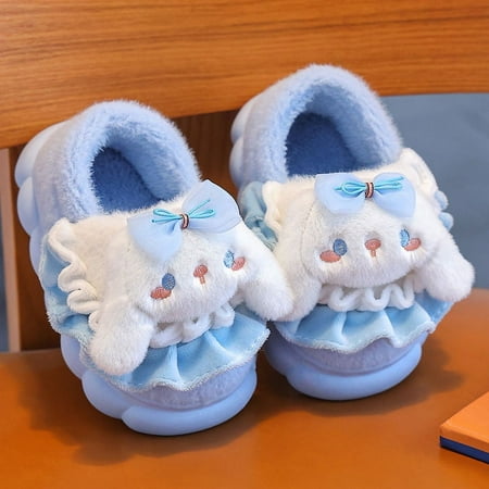 

Sanrio Cotton Slippers Pochacco Kurome Cinnamoroll Autumn and Winter Home Warm Fur Shoes Winter Fur Slipper Girls