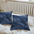 thumbnail image 5 of Abstract Marble Texture Outdoor Pillow Covers Pack of 2 Deep Blue Gold Wave Art Waterproof Throw Pillow Covers Decorative Cushion Cases for Patio Garden Tent Balcony Couch 26x26 inch, 5 of 8