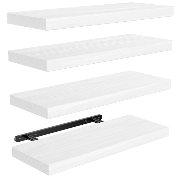 Estantes flotantes AMADA HOMEFURNISHING de madera de paulownia, juego de 4