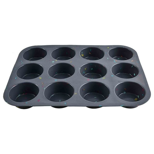 Dvkptbk Silicone Muffin Pan New Colorful Grain 12 Mafen Cup Round Pudding Household Cake Baking Tool Kitchen Essentials