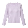 thumbnail image 4 of BODOAO Women's Crewneck Sweater Long Sleeve Ribbed Knit Pullover Fitted Lightweight Soft Warm Cozy Casual Fall Winter Tunic Top for Women Fashion Everyday Wear Purple L, 4 of 4