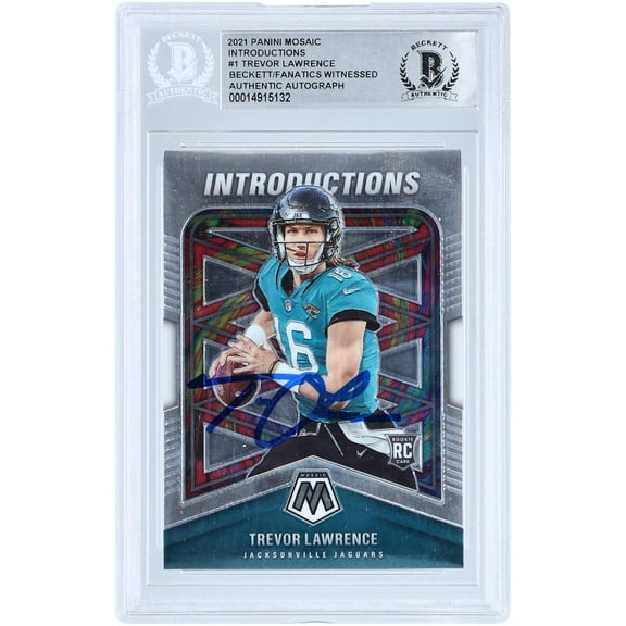 Trevor Lawrence Jacksonville Jaguars Autographed 2021 Panini Mosaic Introductions #I-1 Beckett Fanatics Witnessed Authenticated Rookie Card - Fanatics Authentic Certified