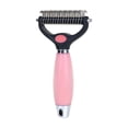 thumbnail image 3 of FEOLGEHLY Double Sided Pet Dematting Comb for Dogs and Cats, Dual-Sided Brush for Long Hair Breeds, Deshedding and Grooming Tool for Mat Removal and Tangles, Lightweight Plastic Design (Pink), 3 of 7