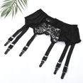 thumbnail image 3 of LAMIRO High Waist Garter Belt Mesh Suspender Belt 6 Straps Garter Belt, 3 of 4