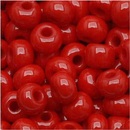 Red Sponge Coral Beads - Czech Seed Beads 6/0 True Red Opaque (1 ounce)