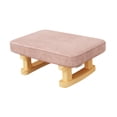 thumbnail image 3 of Reposapiés con patas de madera, reposapiés acolchado, taburete pequeño otomano, taburete corto rectangular antideslizante para cama de habitación de Rosa, 3 of 9