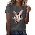 thumbnail image 4 of QUNYINEY Easter Women Shirts Crew Neck Short Sleeve Pullover Casual Tops Loose Spring Tops for Women, 4 of 5