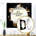 thumbnail image 3 of Designart "Gilded Lily Blossom Glamour On Black VIII" Lily Square Mirror For Wall Decor - Large Gold Square Printed Wall Mirror Art - Square Modern Mirror - Wall Mounted Square Large Mirror, 3 of 5