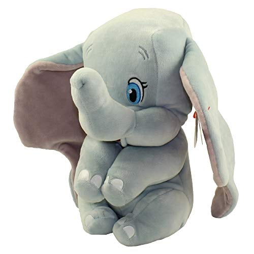 Grande Peluche Elephant 47 Cm Gris Rose Gros Yeux