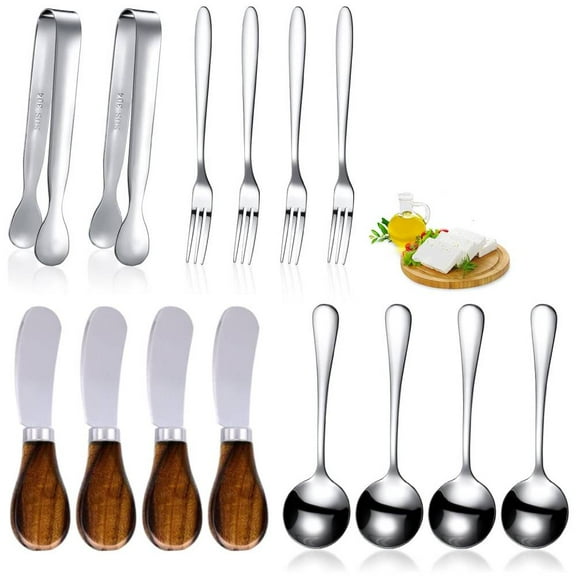 Charcuterie Board Accessories Spreader Knife Set Cheese Butter Spreader Knife Charcuterie Utensils with Wooden Handles Mini Serving Tongs Spoons Forks for party Wedding Christmas