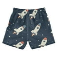 thumbnail image 7 of FORMRS Boys Swim Trunks Quick Dry Mesh Liner Boardshorts Sizes XS-XL, Rocket Pattern, 7 of 7