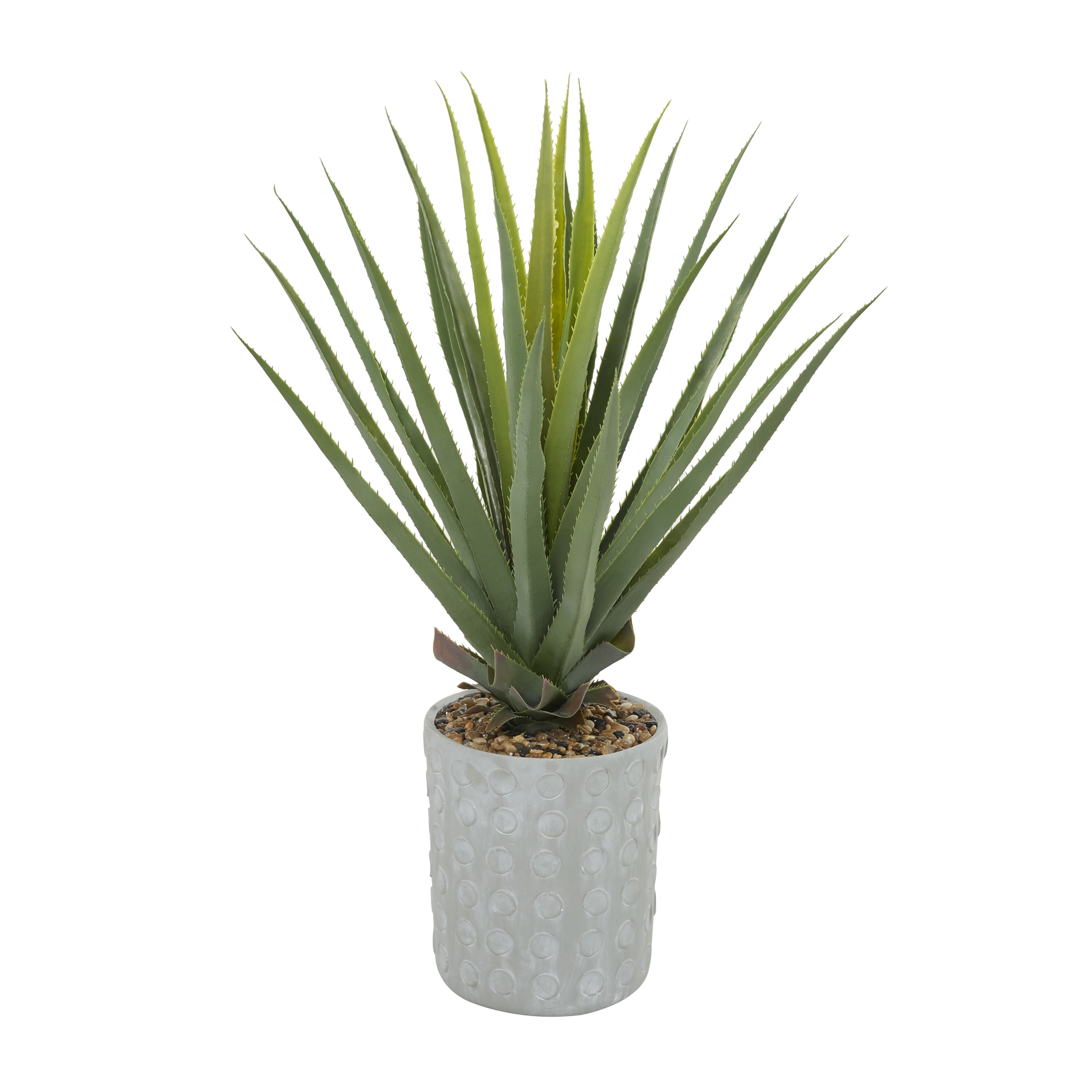 DecMode 38" Artificial Agave Plant in Realistic Leaves and Gray Ceramic Pot