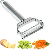 Cooler Depot Stainless Steel Julienne Vegetable Peeler – Double-Sided Blade Multifunction Fruit & Veggie Peeler for Potato, Carrot, Cucumber & Apple (one order per customer)