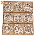 thumbnail image 2 of Adornos colgantes de madera para Navidad, decoraciones de fiesta de Navidad, adornos de árbol de navidad, regalos colgantes, 12 unids/lote por caja, 2 of 4