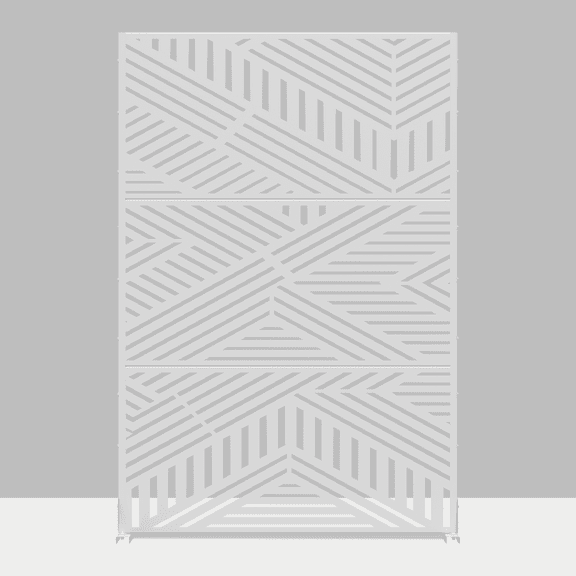 MAYEERTY 72"x47"x16" Outdoor Privacy Screen with Stand Metal Balcony Decorative Screen,White
