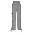 thumbnail image 4 of Ruimatai Women High Waisted Cargo Pants Wide Leg Casual Military Trousers with Pockets Comfortable Polyester Solid Color Long Pants for Outdoor Activities, 4 of 9