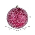 thumbnail image 2 of Vickerman 12" Fuchsia Glitter Hail Ball, 2 of 2