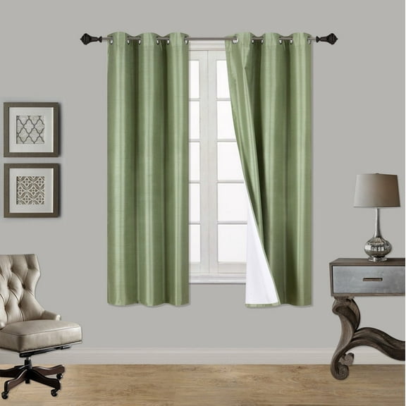 2-Piece ADAM SAGE  Blackout Lined Grommet Window Curtain Set, Two (2) Printed Thermal Panels 37" Wide x 63" Length (Each)
