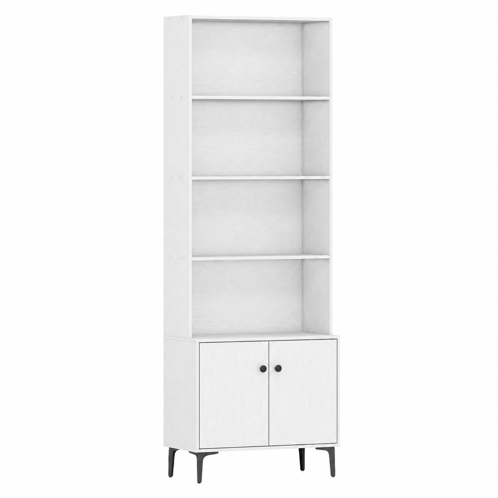 Furnibear Giantex Bookshelf with Doors and 2 Anti-Tipping Kits for Home Office for Living Room Home Office Bedroom Display Storage Shelf, White