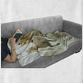 thumbnail image 6 of Horses Soft Flannel Fleece Throw Blanket, Camargue Horses in Water Oldest Breed Southern France Origin Photo, Cozy Plush for Indoor and Outdoor Use, 60" x 80", White Beige, by Ambesonne, 6 of 6
