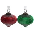 thumbnail image 1 of 4" Glass Onion Ornament (Red + Green) - Set of 4, 1 of 2