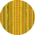 thumbnail image 1 of Ahgly Company Indoor Round Abstract Yellow Modern Area Rugs, 3' Round, 1 of 4
