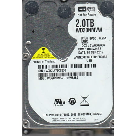 WD20NMVW-11W68S0, DCM HBCVJHBB, Western Digital 2TB USB 2.5 Hard Drive