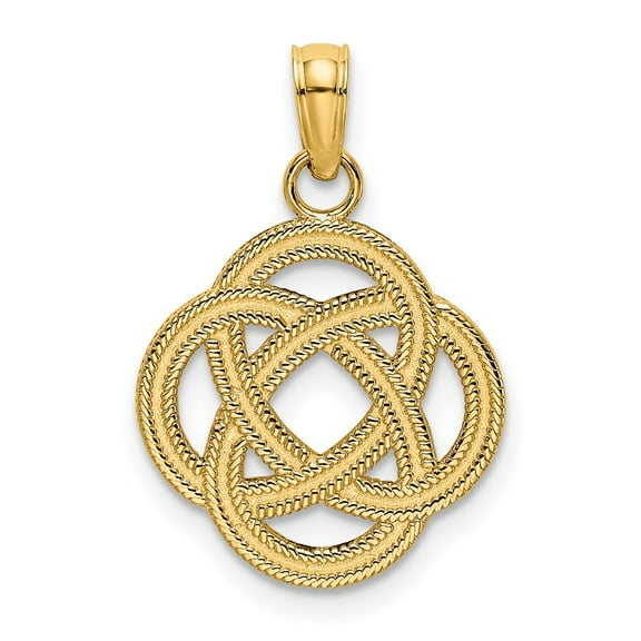 10K Small Celtic Eternity Knot Circle Charm