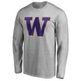 thumbnail image 2 of Men's Ash Washington Huskies Primary Team Logo Long Sleeve T-Shirt, 2 of 3