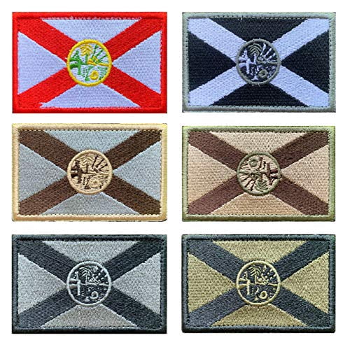 Antrix 6 Pieces Florida State Flag Patch Hook & Loop Tactical Military Embroidered Florida Badge Emblem Patch Set for Caps,Bags,Backpacks,Clothes,Vest,Military Uniforms,Tactical Gears Etc. 