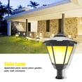 thumbnail image 4 of 2 piezas LED lámpara solar de césped llama patio valla columna luz impermeable negro, 4 of 8