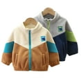 thumbnail image 3 of LYMAYTER Kids Boys Fleece Jacket Fall Winter Standing Collar Casual Outerwear Baby Long Sleeve Cardigan Coat for 1-5 Years, 3 of 10
