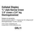 thumbnail image 4 of (3 pack) Primesource GRL11 1/4" x 3/4" 18 Ga. Galvanized Staples, 4 of 4