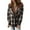 Brown, variant on Jackets for Women Plaid Print Lined Hooded Shacket Warm Button Down Shirts Light Weight Jacket