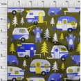 thumbnail image 3 of oneOone Rayon Dark Olive Green Fabric Camping Hike Point Craft Projects Decor Fabric Printed By The Yard 56 Inch Wide, 3 of 4