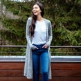 thumbnail image 2 of Hello Mello Carefree Threads Long Cardigan-Small Gray, 2 of 3