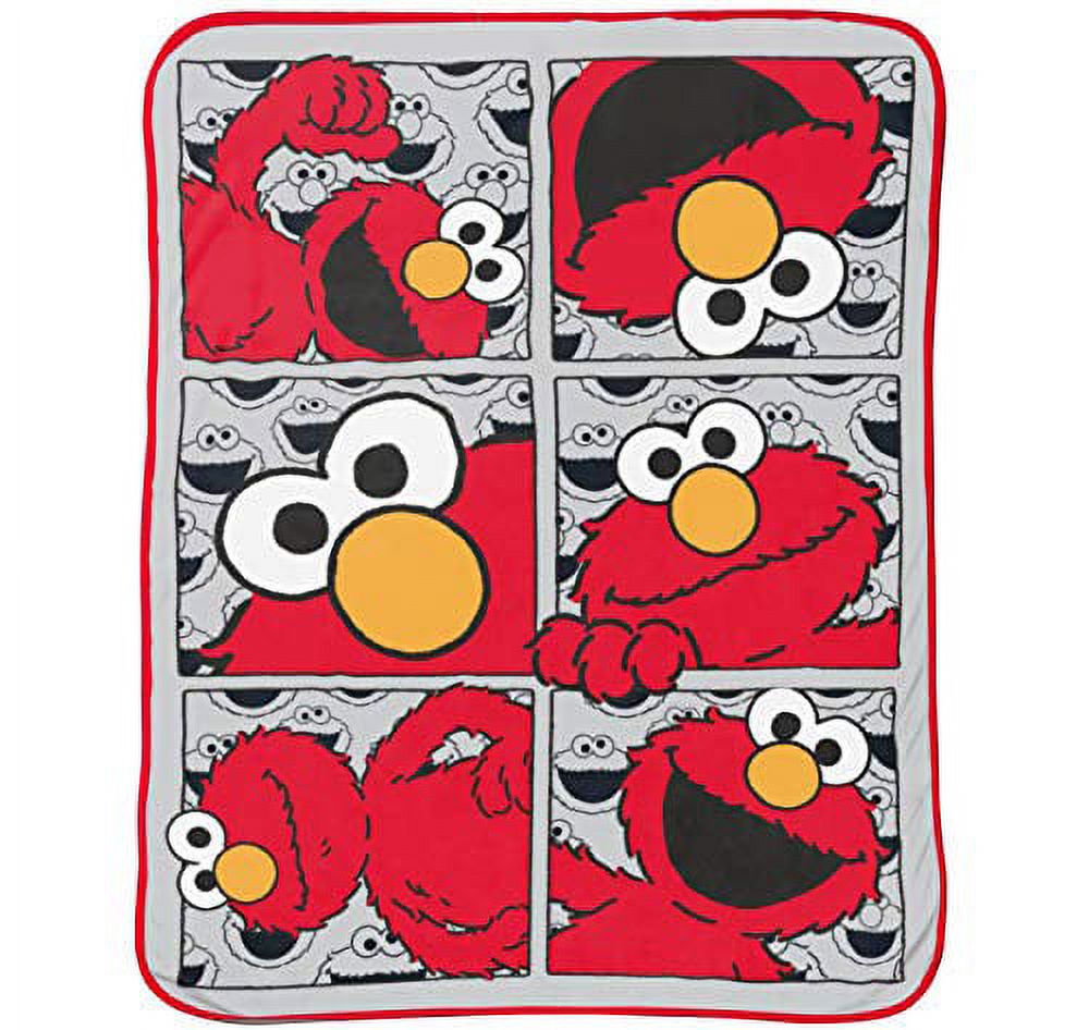 Sesame Street Hip Elmo Pillow Buddy and 40x50 inch Red & Grey Throw Blanket Set, 100% Microfiber - image 2 of 5
