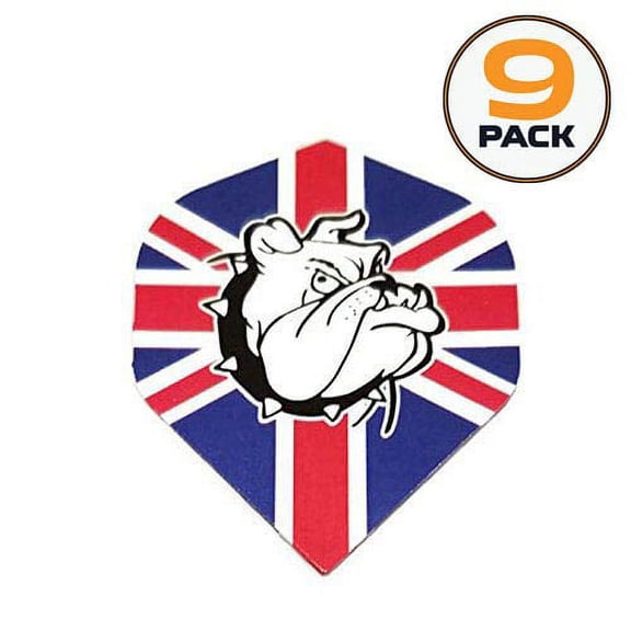 Designa Metronic British Bulldog United Kingdom England 75 Micron Standard Strong Dart Flights (3 Sets - 9 Flights)