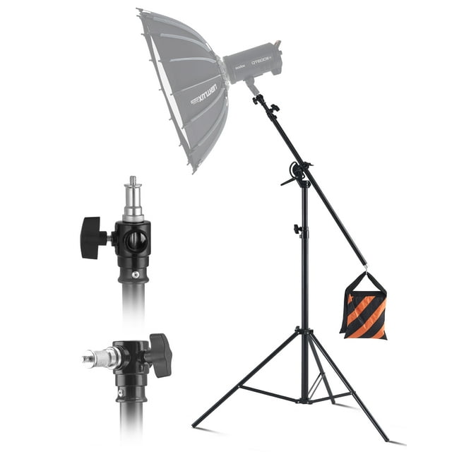 VEVOR Soporte de luz para fotografía de aluminio con amortiguación de aire y brazo articulado ajustable