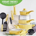 thumbnail image 4 of GreenLife Soft Grip 1QT and 2QT Saucepan Set, Healthy Ceramic Nonstick, Dishwasher Safe, Glass Lids, Stay-Cool Handles, Easy Clean Cookware, Kitchen Essentials, Yellow, 4 of 7