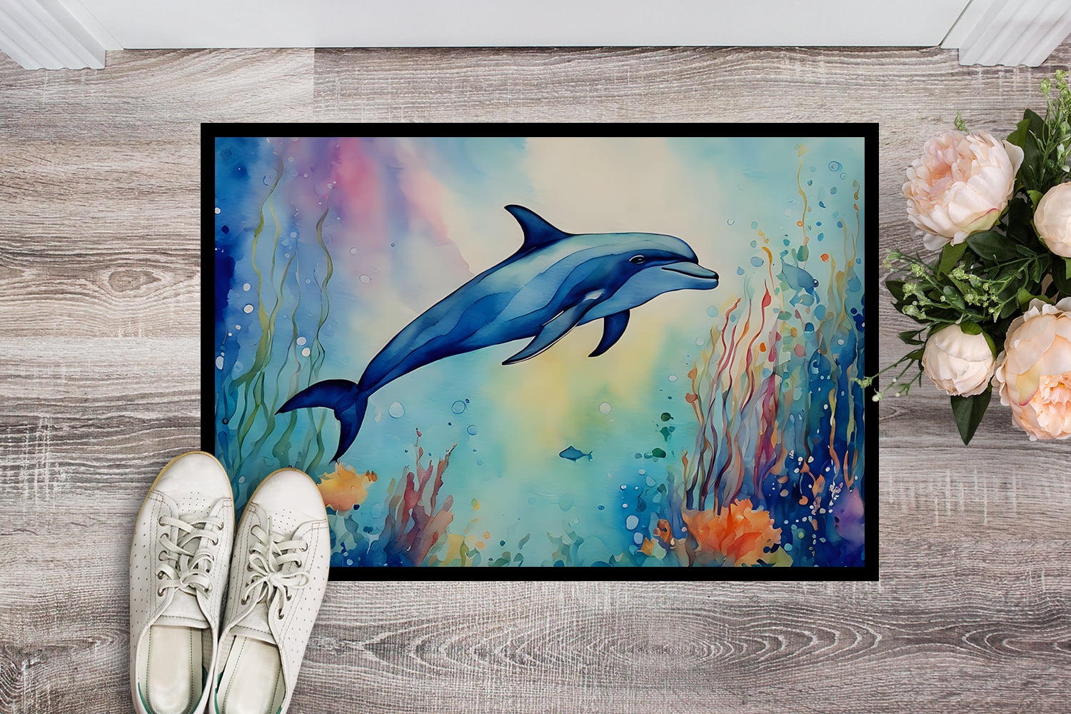 Carolines Treasures DAC2786MAT 0.15 x 18 x 27 in. Dolphin Doormat