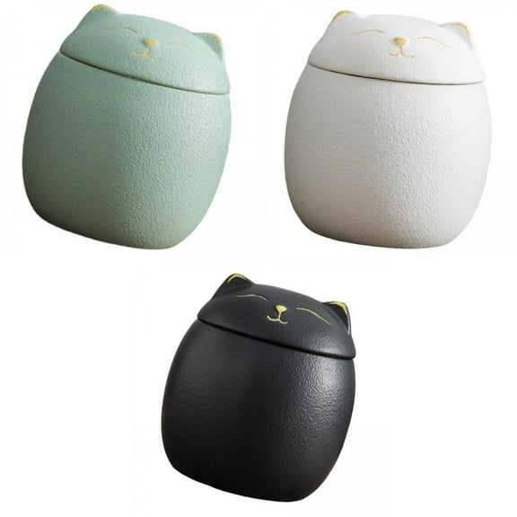 3pcs Cat Canister coffee and sugar Tea Storage with Seal Lid for Countertop